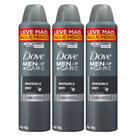 Kit com 3 Desodorantes Antitranspirantes Aerosol Dove Men Invisible Dry 250ml Kit com 3 Desodorantes Antitranspirantes Aerosol Dove Men Invisible Dry 250ml