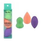 Kit com 3 Esponjas Gota Hello Mini Base Maquiagem