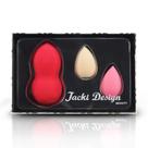 Kit com 3 Esponjas para Maquiagem Jacki Design Vermelho