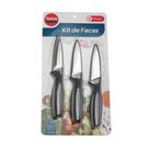 Kit com 3 Facas Cozinha Legumes E Vegetais