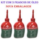 Kit Com 3 Frasco Óleo Singer 100ml Lubrificante Para Maquina Costura