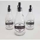 Kit com 3 Galheteiro de Vidro 200ml - Vinagre - Pimenta - Azeite