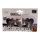 Kit com 3 Ganchos Auto Adesivos em formato de Coração