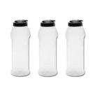 Kit com 3 Garrafinha Garrafa Plástica Cristal 1,5L Multiuso