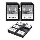 Kit com 3 Itens Cartão SD Sony E-Series de Alta Velocidade 64GB