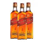 Kit com 3 Johnnie Walker Red Label Blended Scotch Whisky 750ml