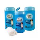 Kit com 3 Lenços Umedecidos Pet Clean