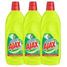Kit Com 3 Limpador Diluível Ajax Fresh Lemon 1L Cada