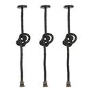 Kit com 3 Lustres Pendentes Corda para 1 Lâmpada E27 Chumbo Bivolt