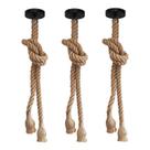 Kit com 3 Lustres Pendentes Corda para 2 Lâmpadas E27 Bivolt