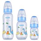 Kit com 3 Mamadeira Kuka Natural Color Bico Ortodôntico Azul