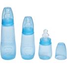 Kit com 3 Mamadeiras Aquarela 70/160/250ml Bico Silicone 0-6m+ Kuka - Azul