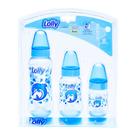 Kit com 3 mamadeiras big oceano azul 250ml/160ml/70ml lolly