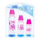 Kit com 3 mamadeiras big oceano rosa 250ml/160ml/70ml lolly