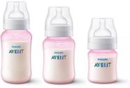 Kit Com 3 Mamadeiras Clássica Com Válvula Anticólica Rosa 125ml - 260ml - 330ml - Anti-Colic Philips Avent Kit Com 3 Mamadeiras Clássica Com Válvula Anticólica Rosa 125ml - 260ml - 330ml - Anti-Colic Philips Avent