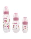 Kit Com 3 Mamadeiras Da Kuka Bico Universal Estampada Rosa