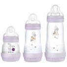 Kit com 3 Mamadeiras EASY START Anticolica 130/260/320ML MAM Lilas
