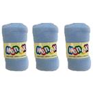 Kit Com 3 Mantas Infantil 90x1,10 Macia Azul - Nenex