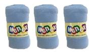 Kit Com 3 Mantas Infantil Macia Azul - Nenex