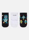 Kit com 3 Meias Bebê Menino Lobo Space e uma Lisa - Puket