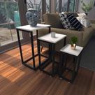 Kit Com 3 Mesa Lateral Branca Aparador De Sofa Sala Mesa Lateral Cama