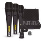 Kit Com 3 Microfones Skp Pro 33k Dinâmico + Case + Nfe