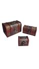 Kit com 3 Mini Baus Vintage Porta Joias, Objetos, Decoração Kit com 3 Mini Baus Vintage Porta Joias, Objetos, Decoração
