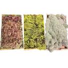 Kit Com 3 Musgos Fofão Vivo Verde Rosa Branco Para Decoração Natural