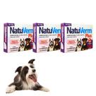 Kit Com 3 NatuVerm Plus 25kg VetBras Vermicida Para Cães e Gatos Vermífugo Oral Sabor Palatável Carne