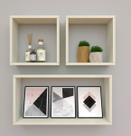 Kit com 3 nichos decoração para Quarto Nude Retangular