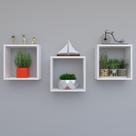 Kit com 3 nichos decoração para Sala Branco 30x30x12cm