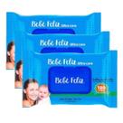 kit Com 3 Pacotes de Lenços Toalhas Umedecidos Bebê Feliz Ultra Care Com Tampinha 120 Unidades cada