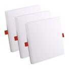 Kit com 3 painel plafon de embutir led quadrado frameless 24w 6500k branco frio