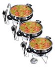 Kit Com 3 Panelas De Banho Maria Réchauds Para Buffet Festas