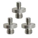 Kit com 3 parafusos adaptador macho macho rosca 1/4 3/8 Aço
