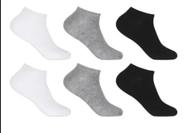 Kit com 3 pares de meias Preta Branca e Cinza soquete Altomax Kit com 3 pares de meias Preta Branca e Cinza soquete Altomax