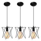 Kit com 3 Pendentes Aramado Estrela Bivolt Canopla Luminaria Kit com 3 Pendentes Aramado Estrela Bivolt Canopla Luminaria