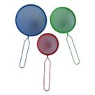 Kit Com 3 Peneiras Em Aço Metal Utensílio De Cozinha Coador