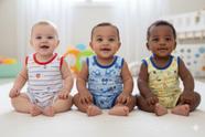 Kit com 3 Pijamas Regata Bebê Verão 100% Algodão cor:AZULTAMANHO:M