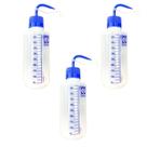 Kit com 3 Pisseta Graduada Em Poliestireno (frasco Lavador) 500ml - Nalgon Tampa Azul