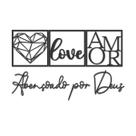 Kit com 3 Placas Decorativas Amor Letreiro Abençoados Por Deus em MDF Preto e Fita 3M Para Instalação