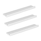 Kit Com 3 Porta Quadro MDP 10X40Cm Branco Fixação Invisível