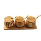 Kit Com 3 Portas Condimentos em Bambu