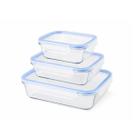 Kit com 3 Potes de Vidro 340ml, 640ml e 1L Hermético Marmita Fit com Tampa 4 Travas Kit com 3 Potes de Vidro 340ml, 640ml e 1L Hermético Marmita Fit com Tampa 4 Travas
