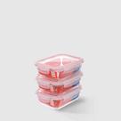 Kit com 3 Potes de Vidro Herméticos Retangulares 1L Invicta Kit com 3 Potes de Vidro Herméticos Retangulares 1L Invicta