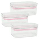 Kit com 3 Potes Herméticos Empilháveis Transparentes 425ml