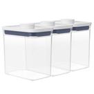 Kit com 3 Potes Herméticos Oxo POP Retangular - 1,6L