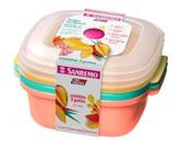 Kit Com 3 Potes Herméticos Para Comida De Criança Bebê Com Tampa Livre Bpa 1,3 Litros