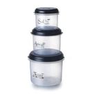 Kit com 3 potes mantimentos tamanho pmg 785 ml / 1,6 l / 2,9 l