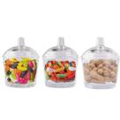 Kit com 3 potes para doces em vidro, 240ml, 9cm x 75cm x 105cm